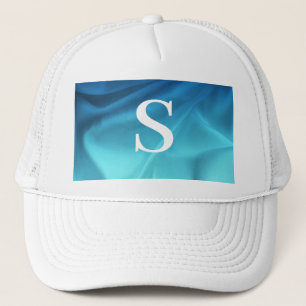 Monogram Ocean Blue Satin Trucker Hat