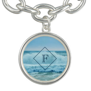 Monogram Ocean Wave Crashing on Shore Bracelet