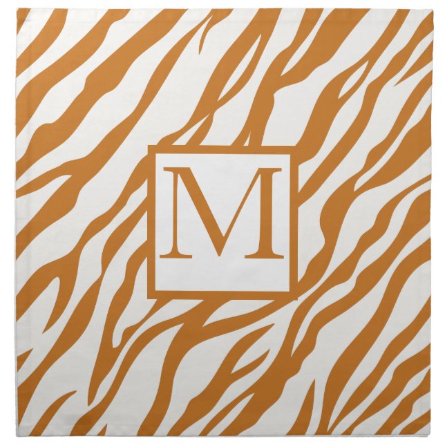 Monogram Ochre Zebra Napkin (Front)