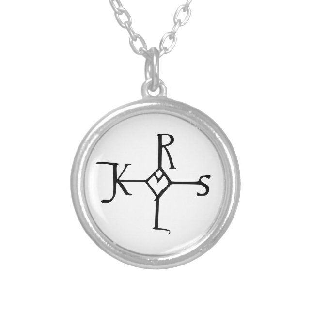 Monogram of Charlemagne Silver Plated Necklace (Front)
