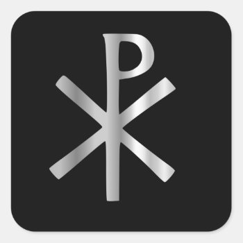 Monogram Of Christ - Chi Rho Square Sticker by ShawlinMohd at Zazzle