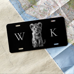 Monogram Oh Baby Big Cat Cub  License Plate
