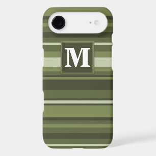 Monogram olive green stripes iPhone 17 air case