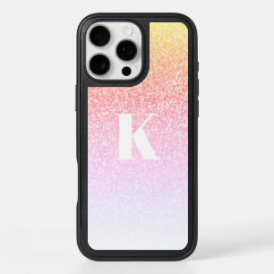 Monogram Ombre Glitter Rainbow Glam iPhone 16 Pro Max Case