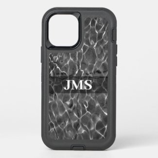 Monogram on Abstract Black White Photography OtterBox iPhone Case