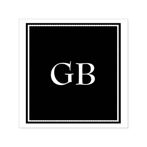 Monogram On Black Background Self_inking Stamp