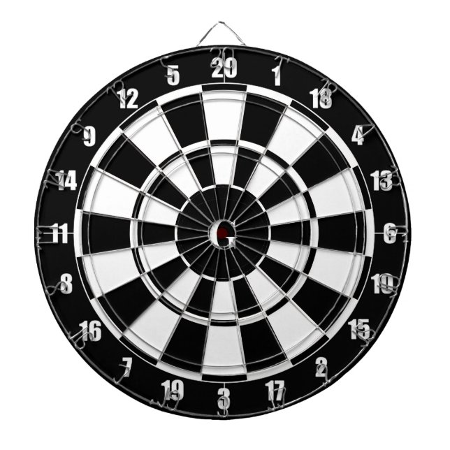Monogram on Black & White Dart Board (Front)
