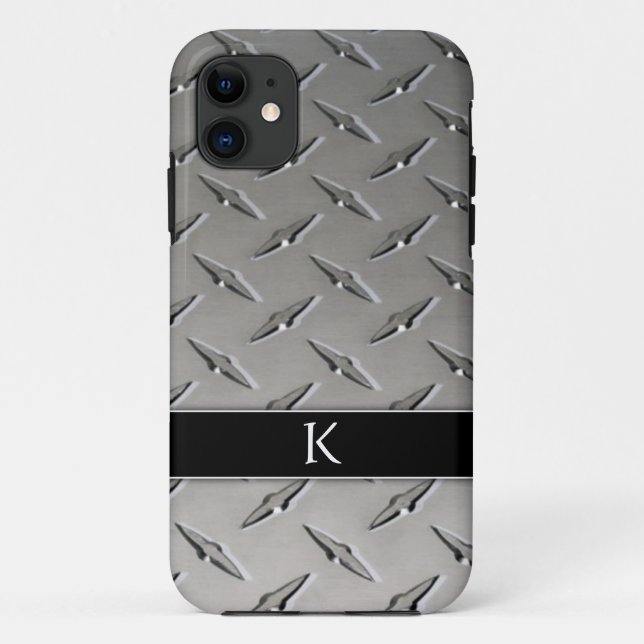 Monogram on Diamond Metal Background iPhone 5 Case (Back)