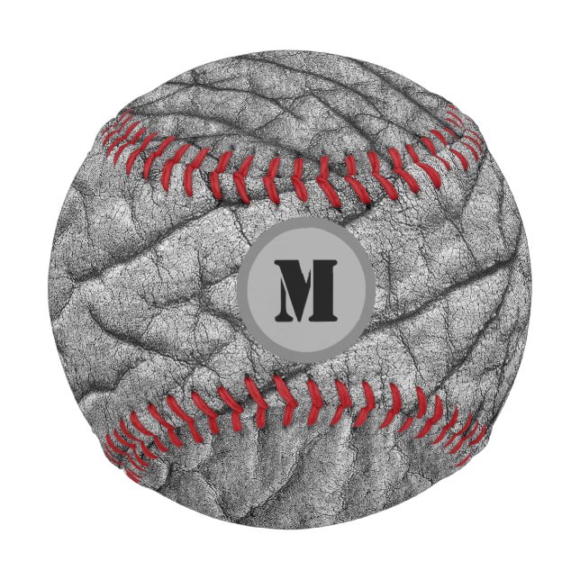 Monogram on Elephant skin pattern personalized Baseball (Front)