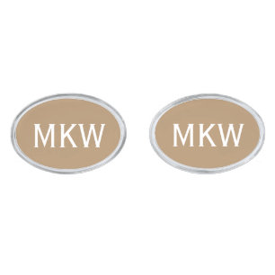 Monogram on Ice Coffee Brown Cufflinks