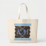 Monogram On Lace Shopping Tote at Zazzle