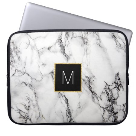 Monogram On Marble Laptop Sleeve