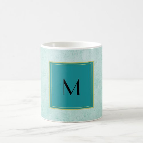 Monogram on Mint Green Vintage paper texture Coffee Mug