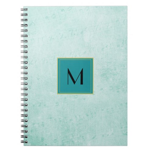 Monogram on Mint Green Vintage paper texture Notebook