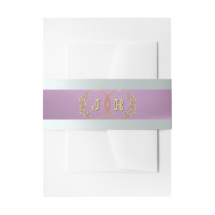 Monogram on Ribbon - Lavender Invitation Belly Band