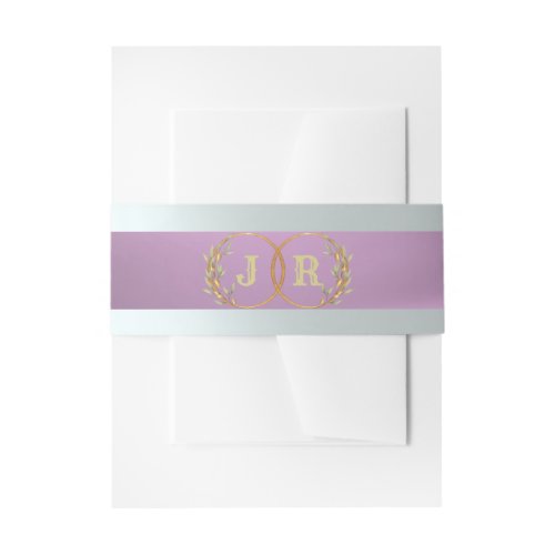Monogram on Ribbon - Lavender Invitation Belly Band