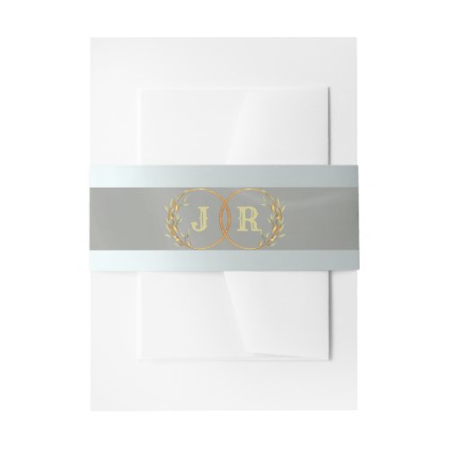 Monogram on Ribbon - Sage Invitation Belly Band