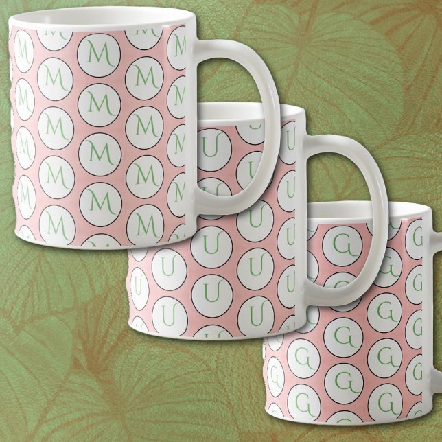Monogram on soft dusty pink  coffee mug (Creator Uploaded)