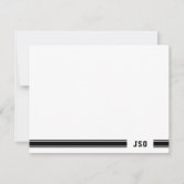Modern three letter monogram initials name  note card