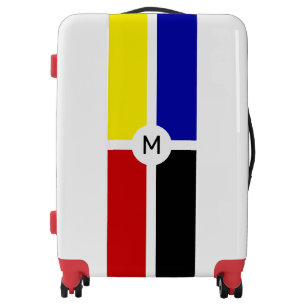 Monogram on Stylish Mondrian Inspired Art Luggage