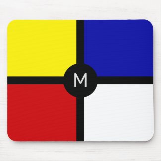 Monogram on Stylish Mondrian Inspired Art
