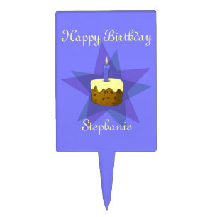 Monogram One Candle Birthday Cake Topper