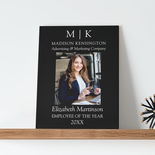 Monogram or Add Logo Business Award Employee Acrylic Photo Tile