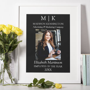Monogram or Add Logo Business Award Employee Poster