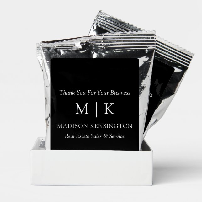 Monogram or Add Logo Business Black Label Coffee Drink Mix (Pair)