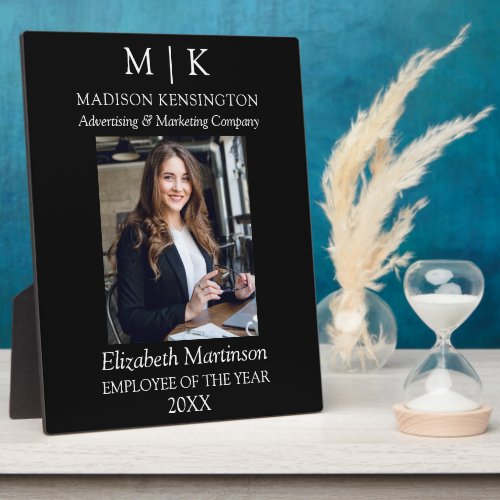 Monogram or Add Logo Business Employee of the Year Plaque