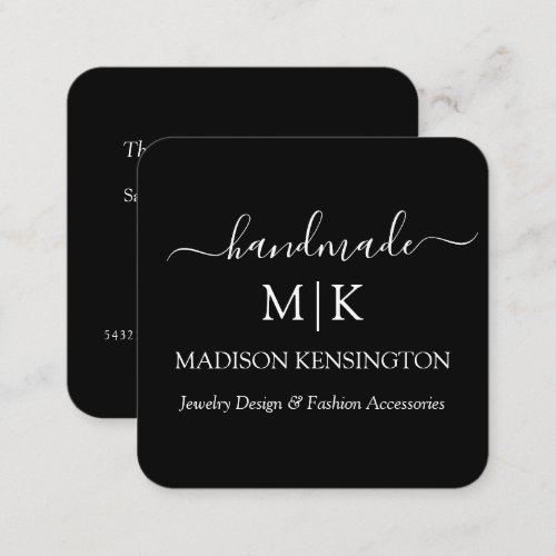 Monogram or Add Logo Business Handmade Insert Card