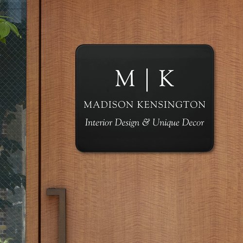 Monogram or Add Logo Business Office Door Sign