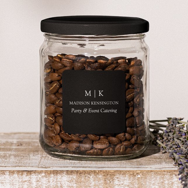 Monogram or Add Logo Business Product Square Sticker (Creator Uploaded)