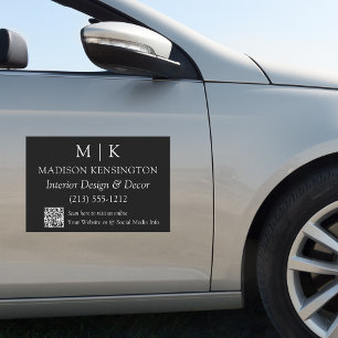 Monogram or Add Logo Business QR Code Car Magnet