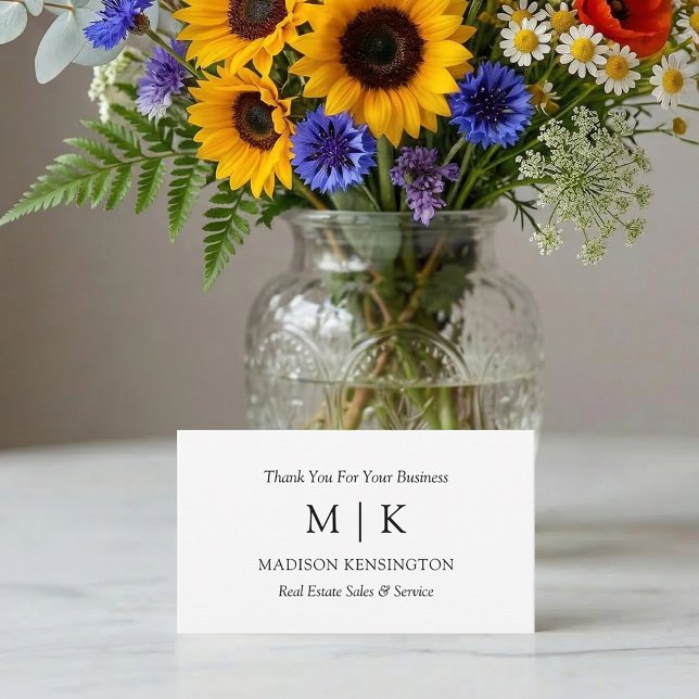 Monogram or Add Logo Business Thank You Gift Note Card (Edit to Customize text, colors and more)