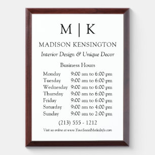Monogram or Add Logo Business Wall Plaque