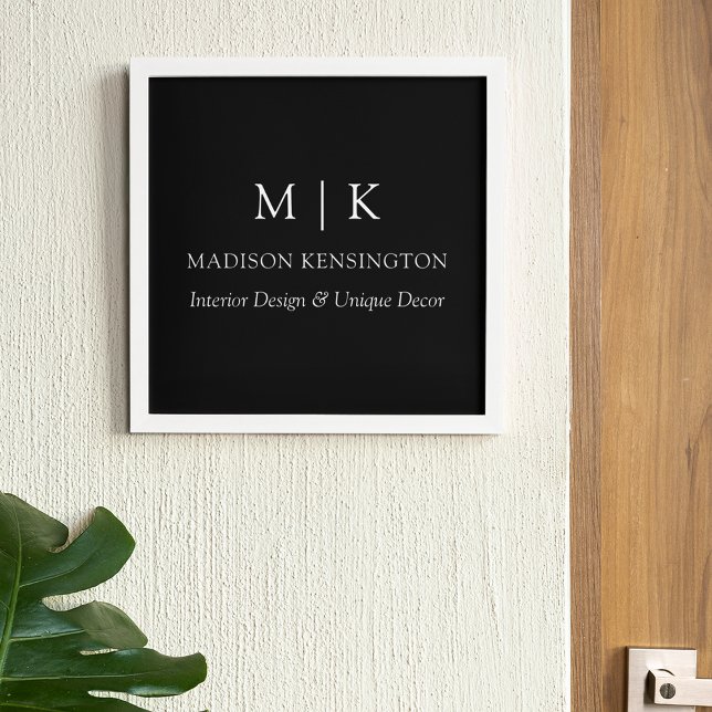 Monogram or Add Logo Business Wall Tile (Edit to Customize text, colors and more)