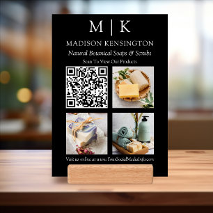Monogram or Add Logo QR Code Business Photo Holder