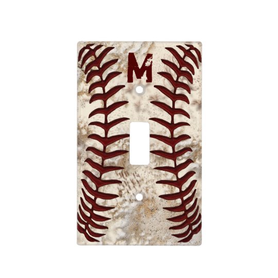 MONOGRAM or NUMBER Baseball Light Switch Cover