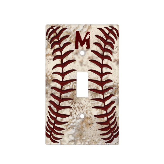 MONOGRAM or NUMBER Baseball Light Switch Cover (Front)