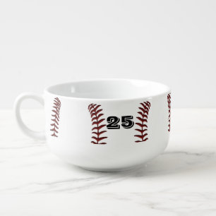 Monogram or Number Large Soup Mugs with Handles