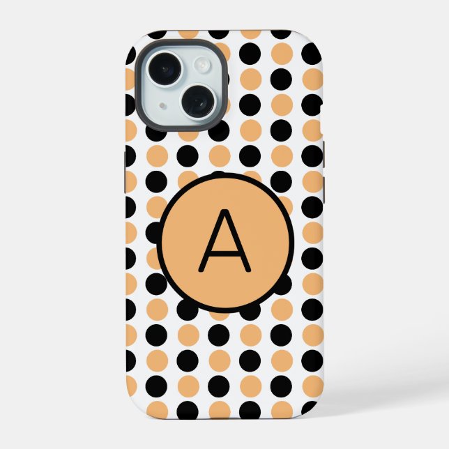 Monogram Orange and Black  Iphone Case (Back)