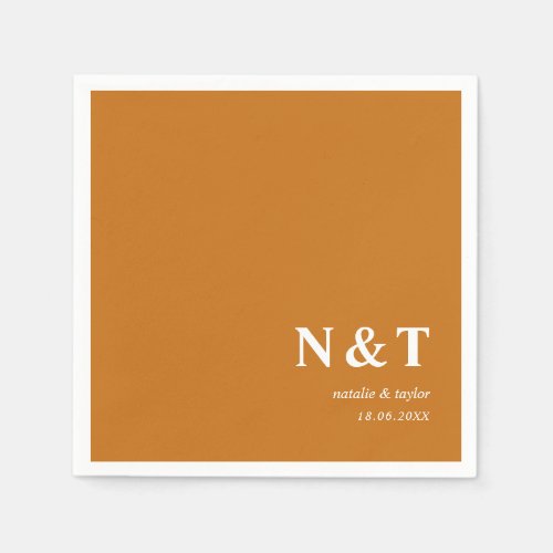 monogram orange_brown napkins