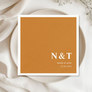 monogram orange-brown napkins