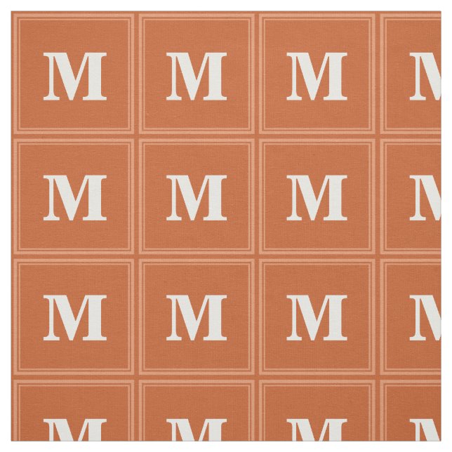 Monogram orange fabric (Swatch)