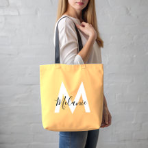 monogram orange peach modern trendy