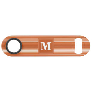 Monogram orange stripes bar key