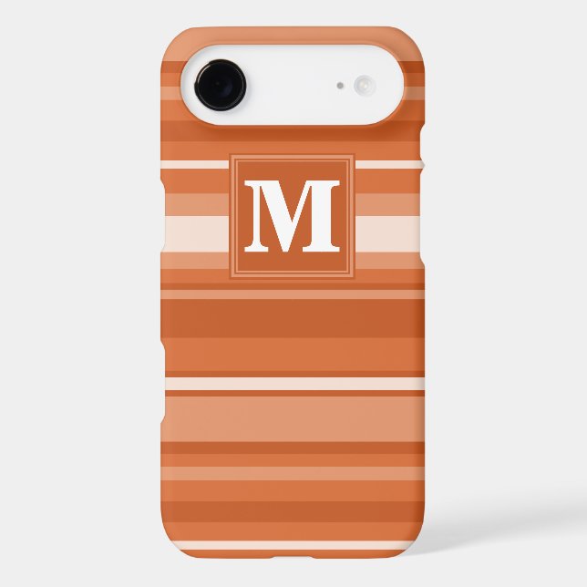 Monogram orange stripes Case-Mate iPhone case (Back)