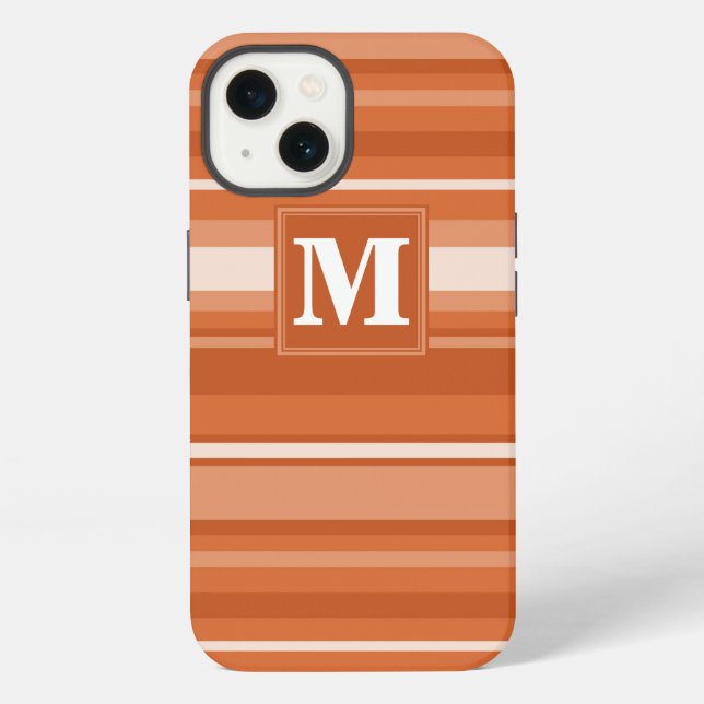 Monogram orange stripes Case-Mate iPhone case (Back)