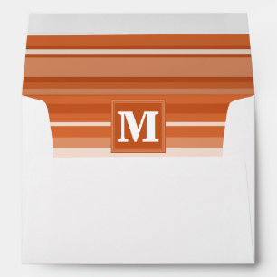 Monogram orange stripes envelope